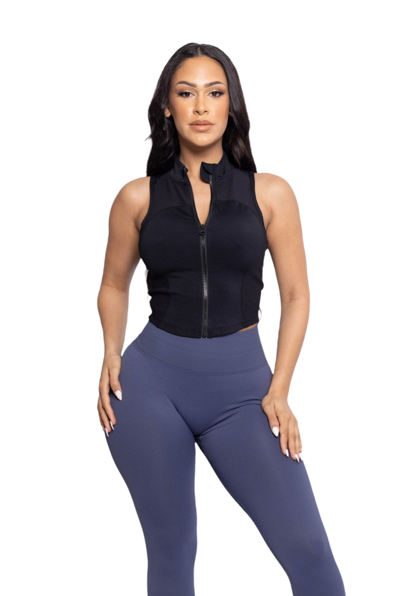 Active Zip Up Vest - Black - Fegari