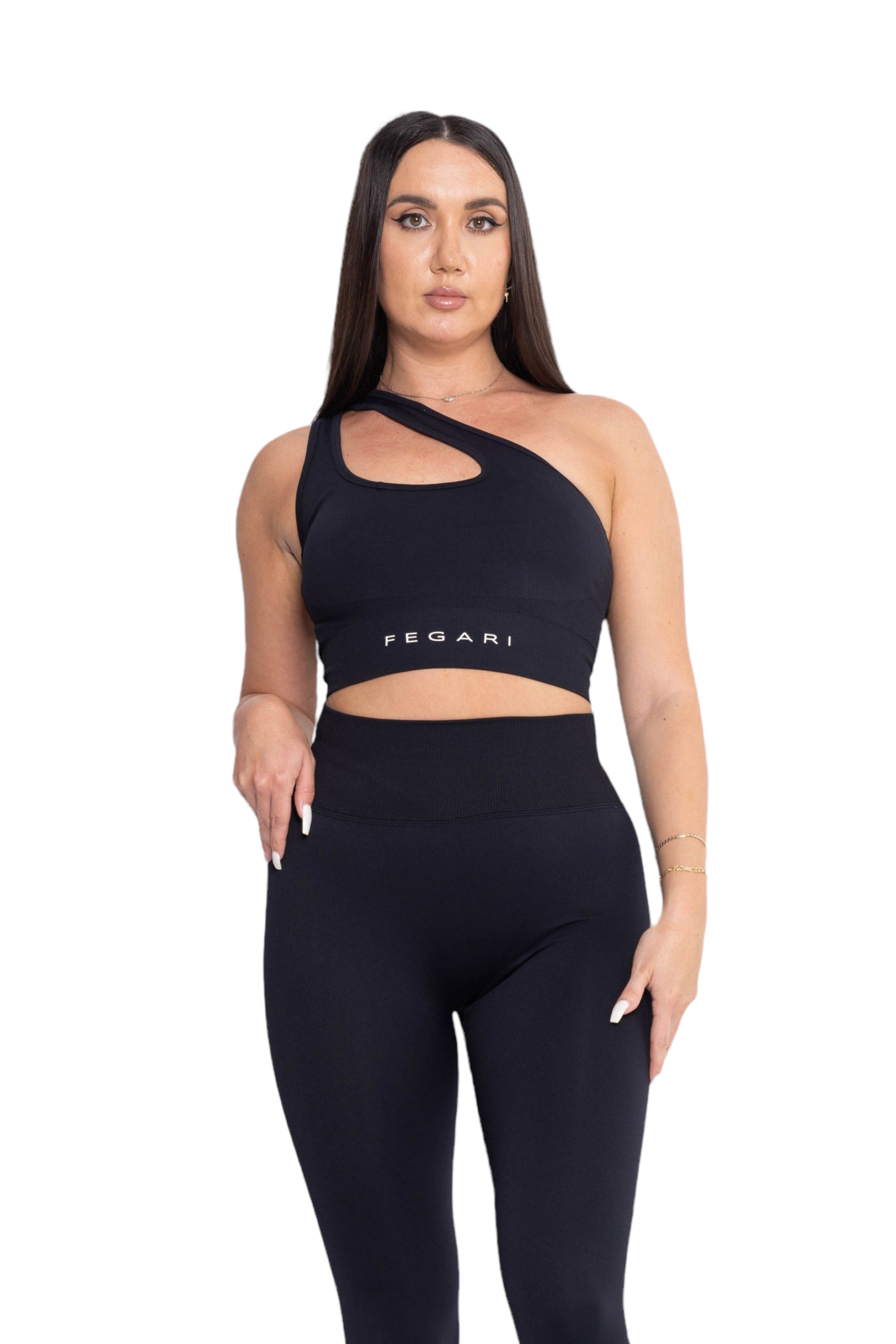 One Shoulder Double Layer Sports Bra and Legging Set – Britts