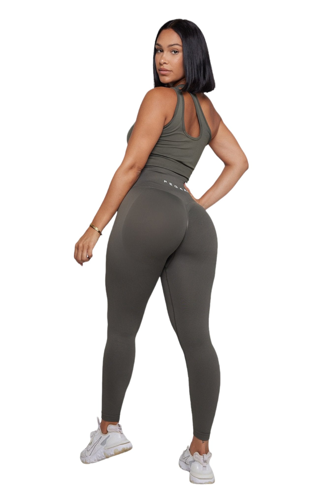 Seamless Sculpt Leggings - Olive - Fegari