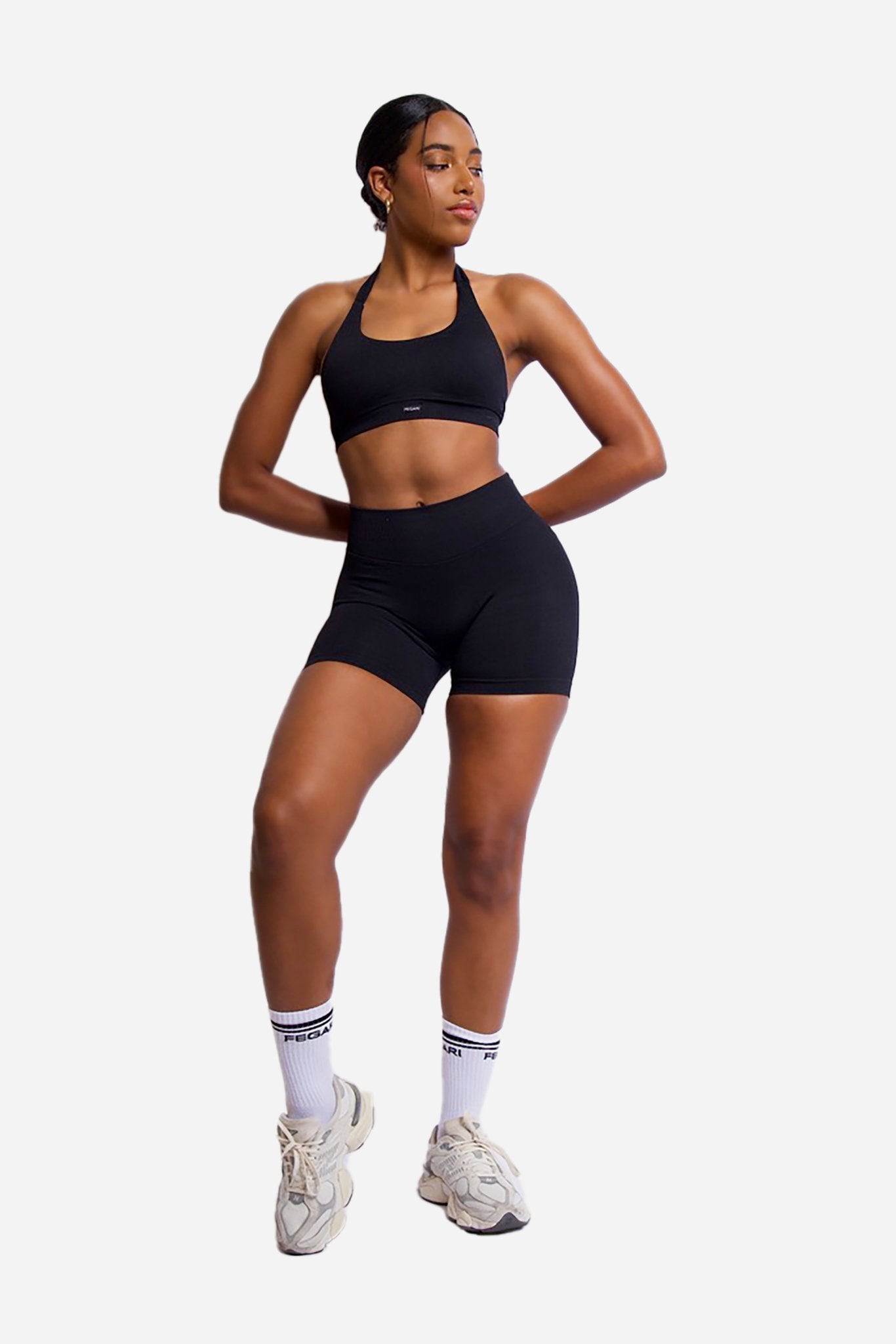 Seamless Sculpt Mini Shorts - Black - Fegari