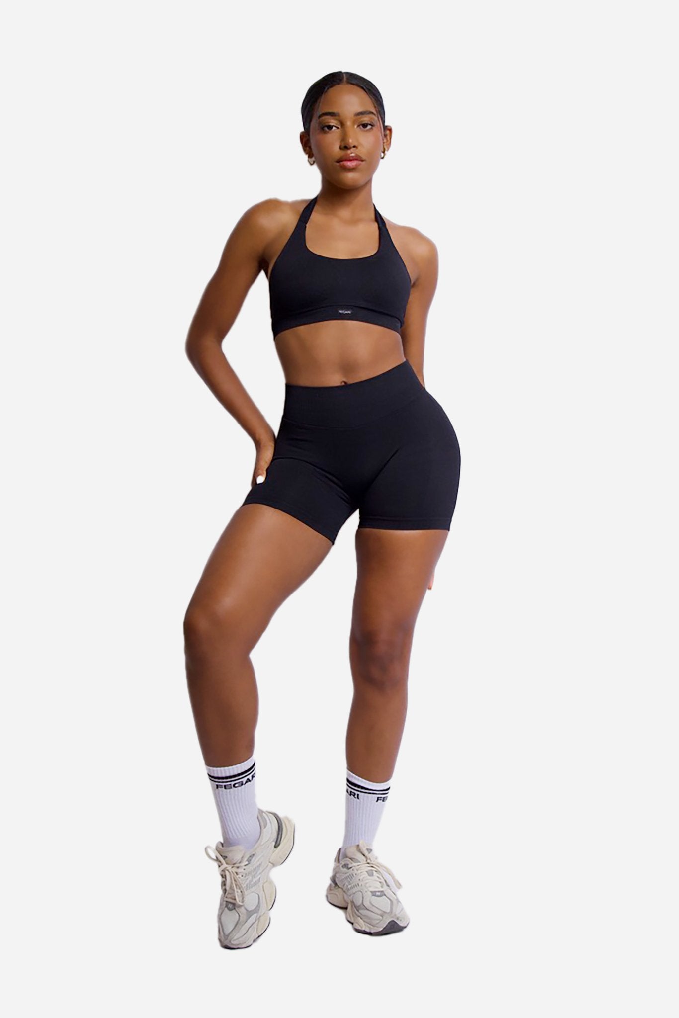 Seamless Sculpt Mini Shorts - Black - Fegari