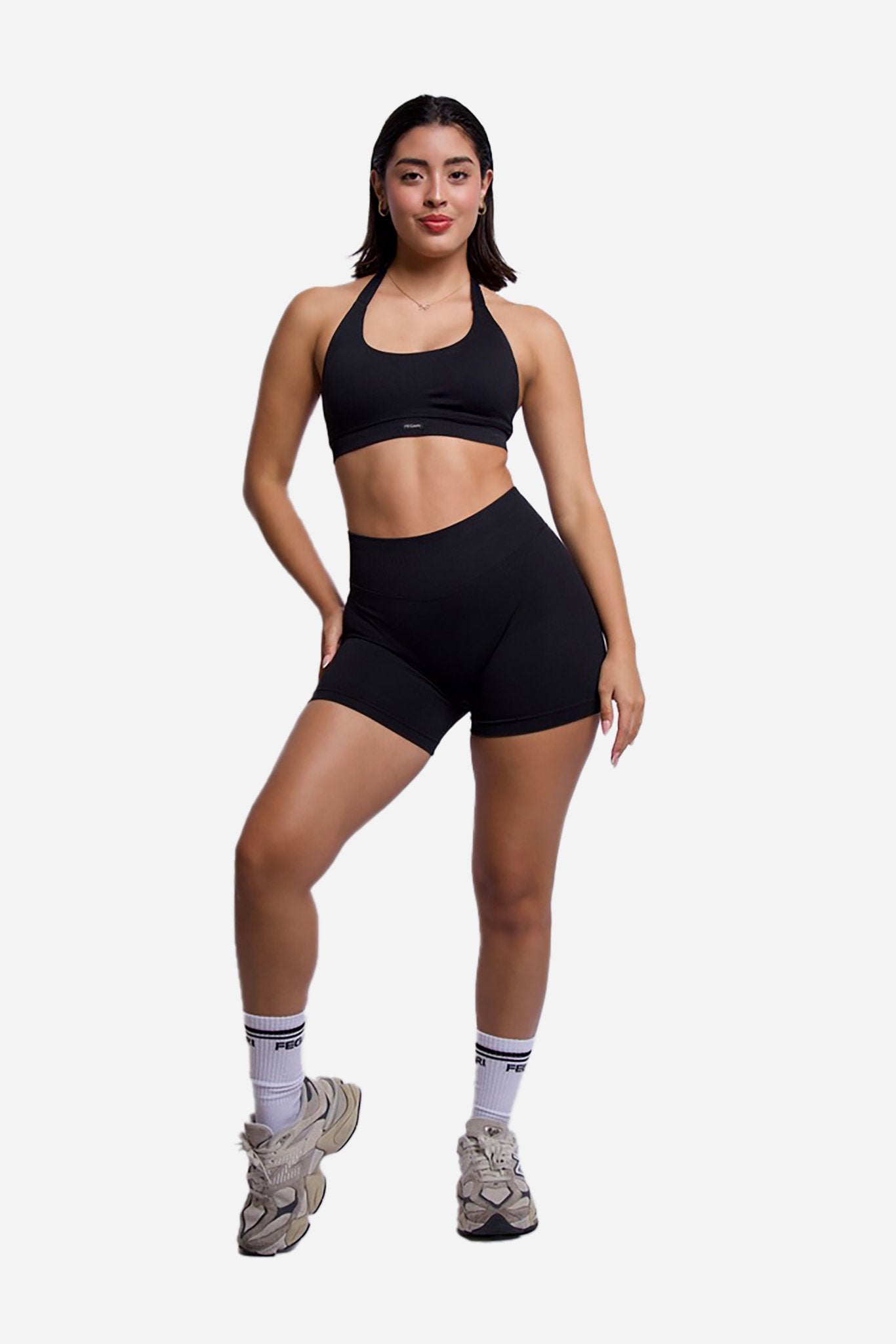 Seamless Sculpt Mini Shorts - Black - Fegari