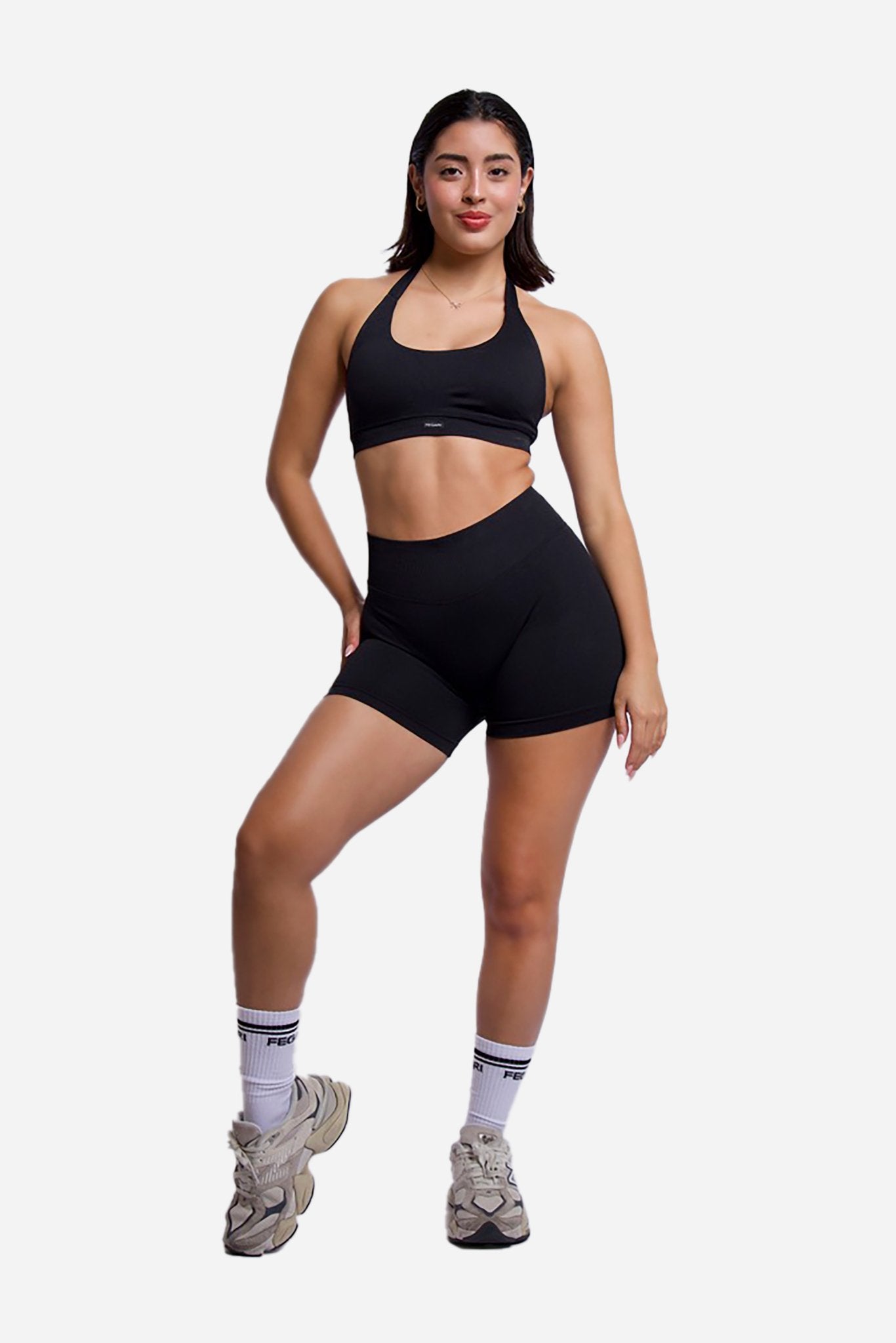 Seamless Sculpt Mini Shorts - Black - Fegari