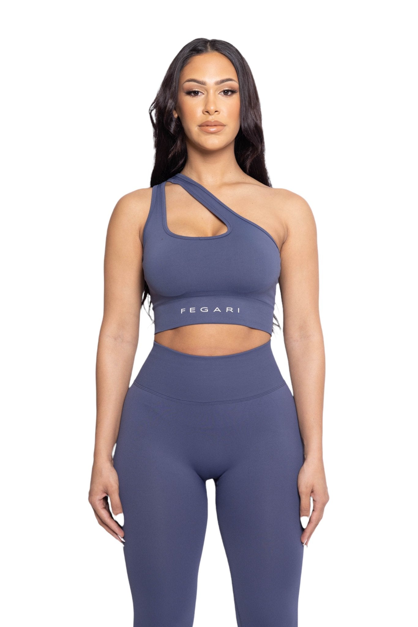 Seamless Sculpt One Shoulder Bra - Faded Blue - Fegari