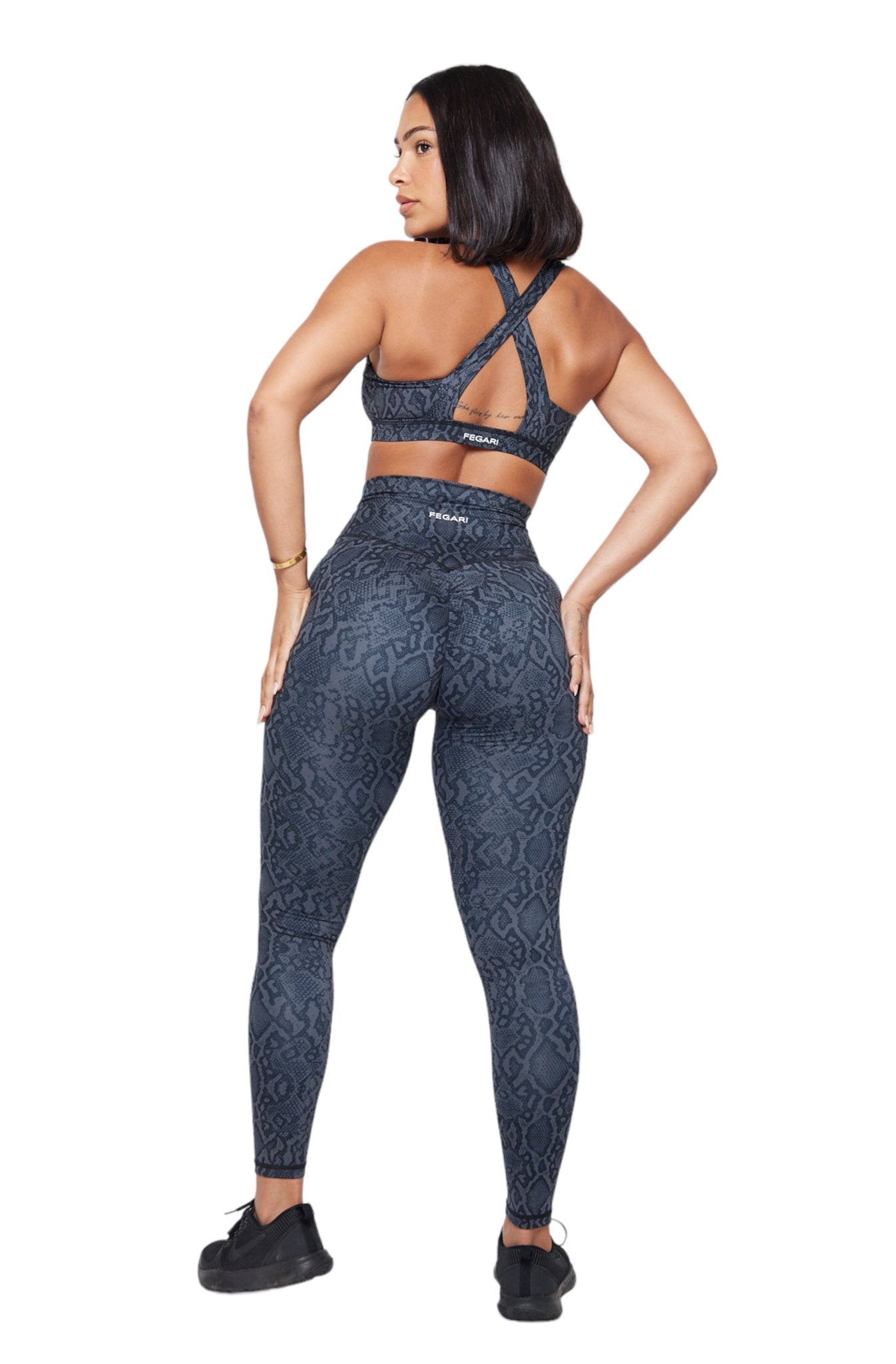 Ultra High Rise Leggings - Dark Grey Python - Fegari