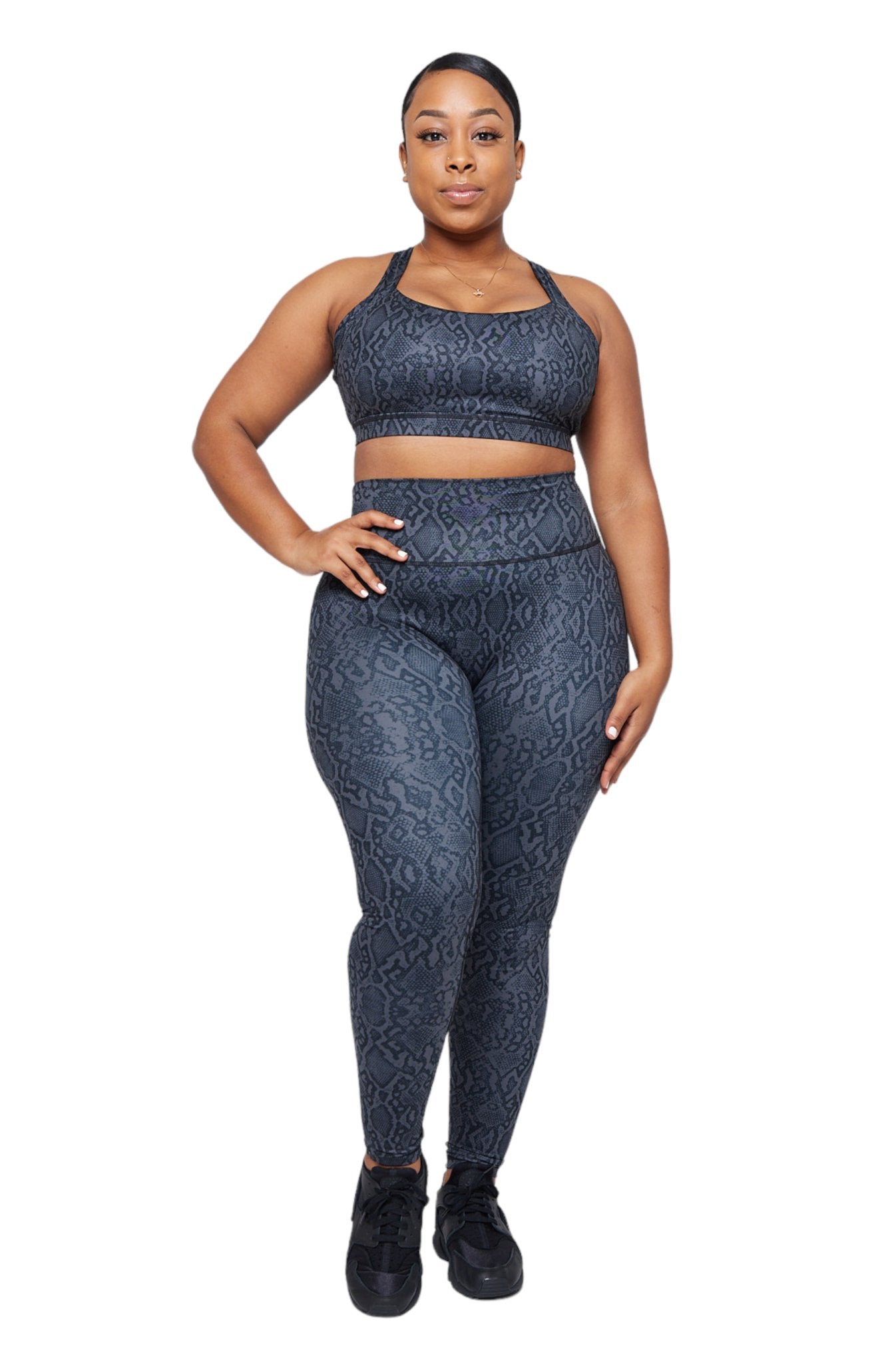 Ultra High Rise Leggings - Dark Grey Python - Fegari