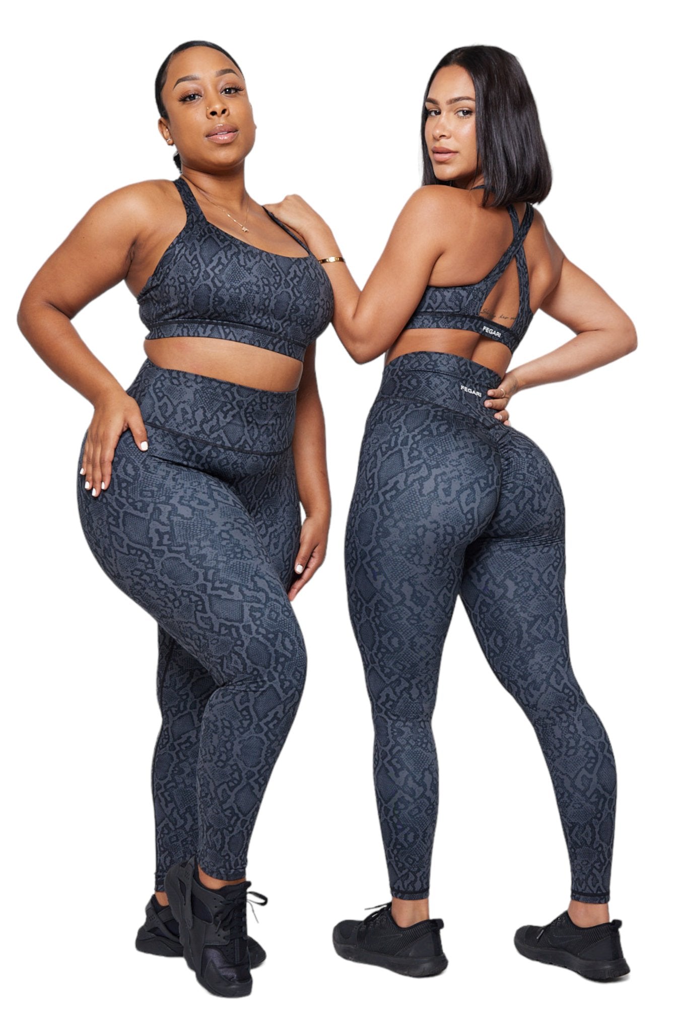 Ultra High Rise Leggings - Dark Grey Python - Fegari